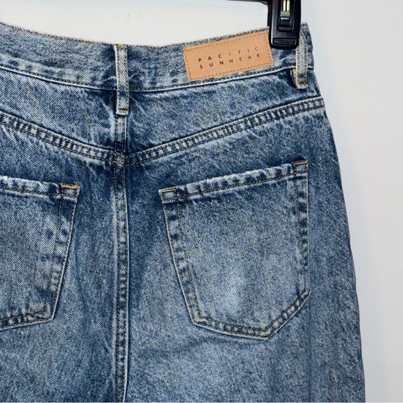 PacSun Blue Distressed High Rise Cropped Jeans - Picture 5 of 5